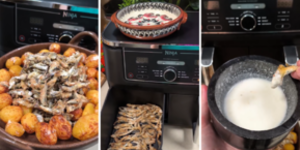 Hamsii și cartofi la airfryer Foodi DualZone AF400