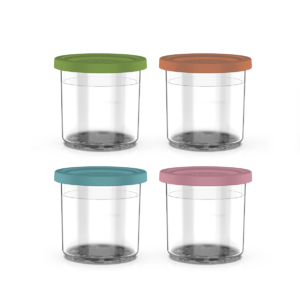 Set 4 boluri pentru înghețată cu capace colorate CREAMi NC300 Ninja