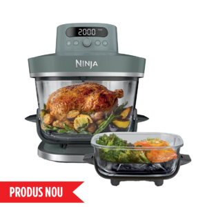 Airfryer CRISPi PRO XL, 7 în 1 AS101EUGY, 2050W, 5.7L/2.3L, recipient sticlă, gri Ninja