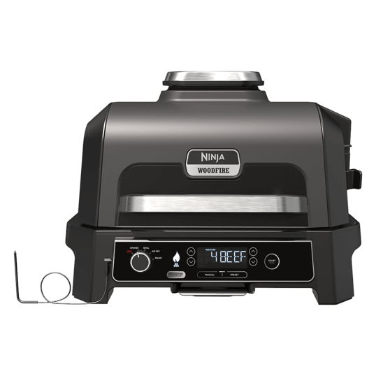 Grătar electric de EXTERIOR cu funcție de afumare Woodfire, Pro XL OG850, 40°- 260°C, 1700W, 4 funcții Ninja