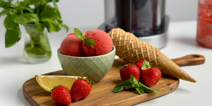 Sorbet de căpșuni la CREAMi NC502 by Mâncarea lui Andrei