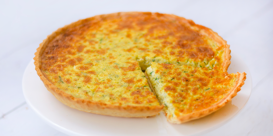 Quiche cu cheddar și ceapă verde la cuptorul electric Foodi 10in1
